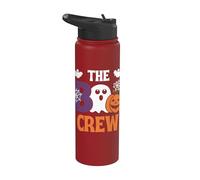 The Boo Crew - Lindo murciélago de calabaza fantasma de Halloween para niños y adultos Stainless Steel Insulated Water Bottle