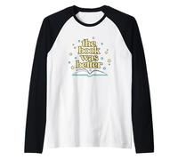 The Book Was Better with Stars Camiseta Manga Raglan