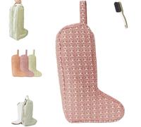 The Boot Bag of Your Dreams,Portable Tall Quilted Boot Storage Bag,Travel Cowboy Shoe Organizer Protector Bags with Handle (Pink)