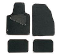 The Boutique for Your Car - Juego Alfombras Moqueta Select Negra TALONERA TERMOSELLADA Y Ribete Gris