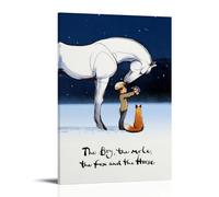The Boy, The Tope, The Fox and the HorseWall Art Modern Minimalist Decorative Painting Waterproof Poster Easy to Keep Living Room Bedroom Background Wall to enhance Style20x30inch(50x75cm) Frame-st