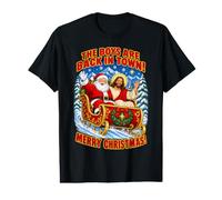 The Boys Are Back Merry Christmas Funny Camiseta gráfica económica
