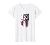 The Boys Homelander American Flag Patriotic Camiseta, Mujer, Blanco, L