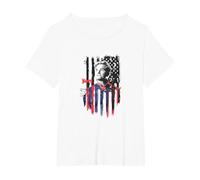 The Boys Homelander American Flag Patriotic Camiseta, Mujer Tallas Grandes, Blanco, 4XL Grande