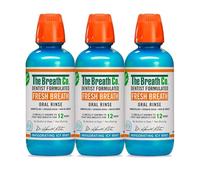 The Breath Co. Enjuague Bucal Fresh Breath Oxigenante - Formulado por Dentistas - Ayuda contra la Halitosis - Sin Alcohol - Sabor Menta Fuerte - 500 ml - Pack de 3