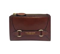 The Bridge Cartera de cuero línea Isabella con cremallera y clip para mujer, marrón, Talla única