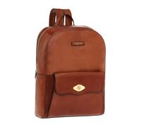The Bridge - Mochila de cuero marrón con detalles de metal dorado - Bags - Mujer - Marrón - ONE SIZE -