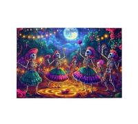 The Bright Skeletons In Mexican Clothing - Rompecabezas de 1000 piezas para adultos, rompecabezas de madera para adultos, regalos para decoración del hogar