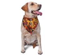The Bright Sugar Skull Altar Design and Caléndulas Impreso Graphic Pet Triangle Scarf for Dogs & Cats Adjustable Cute Pet Bandana For & Photo Shoots
