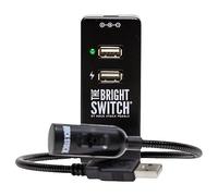 The Bright Switch - Compact USB Light and Charging Station for Pedal Boards - Gooseneck LED Lamp & 9V DC Power Supply - Light Up Your Set Up in Dark Venues & Charge Your Devices