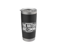 The British Are Coming Patriotic Stars 4th of July Funny Vaso térmico de acero inoxidable de doble pared