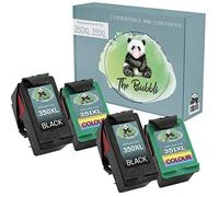 The Bubbli Original | 350XL 351XL Remanufacturado Cartucho de Tinta Compatible para HP Deskjet D4360 F4280 OfficeJet 5740 J5780 J6410 Photosmart D5360 C4599 C4280 C4380 C5280 (Negro/Color, 4-Pack)