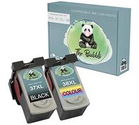 The Bubbli Original | PG-37 CL-38 Remanufacturado Cartucho de Tinta Compatible para Canon Pixma MX300 MP210 MP140 MP220 MX310 iP2600 MP190 iP1800 MP470 iP1900 iP2500 (Negro/Color, 2-Pack)