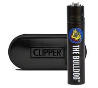 The Bulldog Clipper - Mechero de gas recargable de metal, color negro