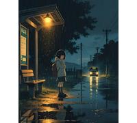 The Bus Stop in the Rain: 180-Page Dotted Grid Journal for Thoughts, Stories & New Beginnings (7.5" x 9.25")