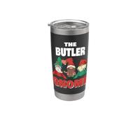 The Butler Gnomo Funny Butler Christmas Vaso térmico de acero inoxidable de doble pared