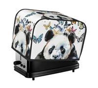 The Butterfly On The Panda'S Head - Cubierta para tostadora de 2 rebanadas de cocina para electrodomésticos pequeños con bolsillos, protección contra el polvo y las huellas dactilares