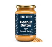 THE BUTTERY Crema de Cacahuete - Cream and Crunch 350g - Peanut Butter con Trozos de Cacahuete 100% Natural | Sin Azúcar Añadido ni Aceite de Palma | Fuente de Proteína | Sin Gluten | Producto Vegano