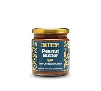 THE BUTTERY Crema de Cacahuete Dark Chocolate 220g - Peanut Butter con Trozos de maní y Chocolate Negro | Sin Aceite de Palma | Fuente de Proteína | Sin Gluten | Producto Vegano