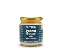 THE BUTTERY Crema de Cacahuete White Chocolate 220g - Peanut Butter con Trozos de maní y Chocolate Blanco| Sin Aceite de Palma | Fuente de Proteína | Sin Gluten | Producto Vegano