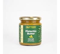 The Buttery - Crema de Pistachio Estilo Dubai Chocolate Blanco 220g | Pistacho, chocolate blanco premium y kadayif turco tostado. Sin palma. Rica en proteína, fibra, vitaminas y minerales. Vegetariana