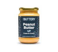 The Buttery - Peanut Butter Cream & Crunch/Crema de Cacahuete Crujiente,100% Cacahuete Alto Oleico Saludable, Sin Aceite de Palma ni Azúcares Añadidos ni Gluten, Fuente de Proteína, Apto Veganos -350g