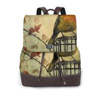 The cage is a bird - Mochila de viaje para mujer, mochila casual, mochila de cuero estampada para mujer para el trabajo