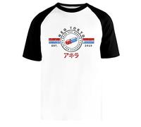 The Capsules - Akira - Neo Tokyo 2019 Camiseta Beisbol Blanca Unisex Manga Corta Negra