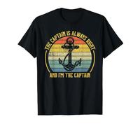 The Captain Is Always Right and I'm The Captain Camiseta gráfica económica, Hombre, Negro, S