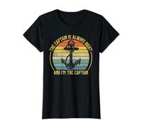 The Captain Is Always Right and I'm The Captain Camiseta gráfica económica, Mujer, Negro, S