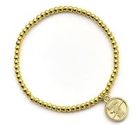 The Carat Shop Arsenal Football Club - Pulsera de cuentas doradas, talla única, Aleación de zinc: 93% zinc, 3% cobre y 4% aluminio, No es una piedra preciosa