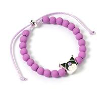 The Carat Shop Pulsera de cuentas moradas de Hello Kitty con dije de Kuromi
