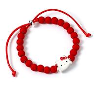 The Carat Shop Pulsera de cuentas rojas de Hello Kitty con dije de Hello Kitty
