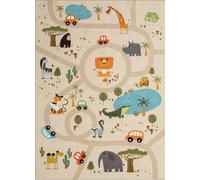 The carpet Alfombra infantil animal color coche, beige, 140 x 200 cm