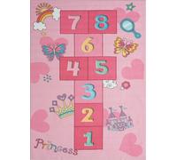 The carpet Alfombra parque infantil niña princesa, rosa, 200 x 290 cm