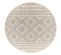 the carpet Calgary - Alfombra Robusta para Exteriores, Tejido Plano, diseño Moderno, Ideal para Cocina y Comedor, Aspecto Vintage, Estilo Boho, también para Exteriores, Naturaleza, 120 cm Redondo