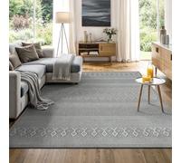 the carpet Calgary - Alfombra Robusta para Exteriores, Tejido Plano, diseño Moderno, Ideal para Cocina y Comedor, Aspecto Vintage, Estilo Boho, también para Exteriores, Gris, 160 x 220 cm