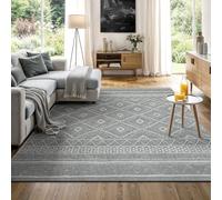 the carpet Calgary - Alfombra Robusta para Exteriores, Tejido Plano, diseño Moderno, Ideal para Cocina y Comedor, Aspecto Vintage, Estilo Boho, también para Exteriores, Gris, 80 x 150 cm