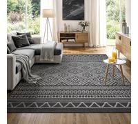 the carpet Calgary - Alfombra Robusta para Exteriores, Tejido Plano, diseño Moderno, Ideal para Cocina y Comedor, Aspecto Vintage, Estilo Boho, también para Exteriores, Antracita, 200 x 280 cm