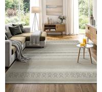 the carpet Calgary - Alfombra Robusta para Exteriores, Tejido Plano, diseño Moderno, Ideal para Cocina y Comedor, Aspecto Vintage, Estilo Boho, también para Exteriores, Beige, 120 x 160 cm