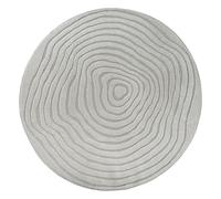 the carpet Everest - Alfombra Moderna de Pelo Corto salón Dormitorio con Efecto Alto-bajo, Efecto 3D, Alta Densidad de Pelo y agradablemente Suave, Gris, 160 cm Redondo