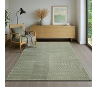 the carpet Everest - Alfombra Moderna de Pelo Corto salón Dormitorio con Efecto Alto-bajo, Efecto 3D, Alta Densidad de Pelo y agradablemente Suave, Verde, 140 x 200 cm