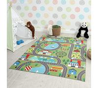 the carpet Happy Life - Alfombra Infantil, Alfombra de Juego, Lavable, Antideslizante, Verde, 140 x 200 cm