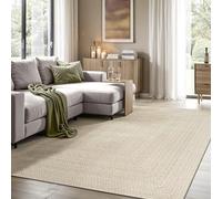 the carpet Kansas - Alfombra para Exterior e Interior con Aspecto de Yute Natural, Resistente a la Intemperie, Apta para Patio y jardín, Crema, 160 x 230 cm