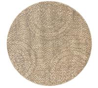 the carpet Kansas - Alfombra para Exterior e Interior con Aspecto de Yute Natural, Resistente a la Intemperie, Apta para Patio y jardín, Naturaleza, 80 cm Redondo