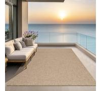 the carpet Kansas - Alfombra para Exterior e Interior con Aspecto de Yute Natural, Resistente a la Intemperie, Apta para Patio y jardín, Naturaleza, 140 x 200 cm