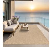 the carpet Kansas - Alfombra para Exterior e Interior con Aspecto de Yute Natural, Resistente a la Intemperie, Apta para Patio y jardín, Naturaleza, 200 x 290 cm