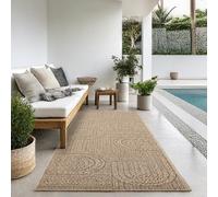 the carpet Kansas - Alfombra para Exterior e Interior con Aspecto de Yute Natural, Resistente a la Intemperie, Apta para Patio y jardín, Naturaleza, 60 x 180 cm