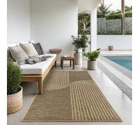 the carpet Kansas - Alfombra para Exterior e Interior con Aspecto de Yute Natural, Resistente a la Intemperie, Apta para Patio y jardín, Crema, 60 x 180 cm