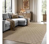 the carpet Kansas - Alfombra para Exterior e Interior con Aspecto de Yute Natural, Resistente a la Intemperie, Apta para Patio y jardín, Naturaleza, 160 x 230 cm